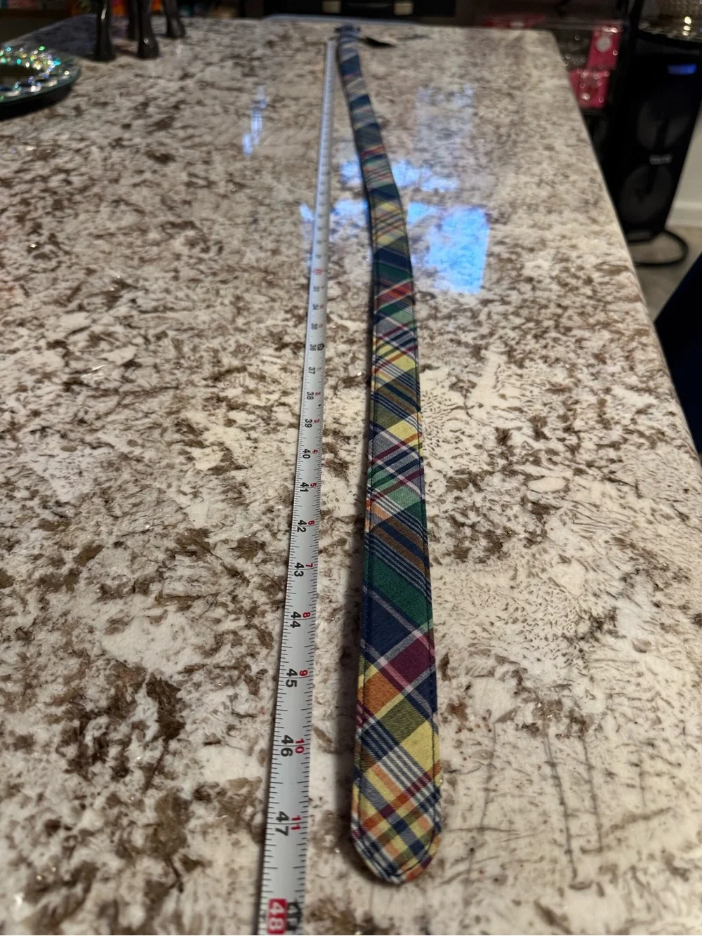 Polo Golf Ralph Lauren Men’s Plaid Belt Size 42 NWT Multicolor Leather